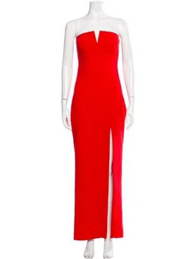 Pre-owned Likely Strapless Long Dress In Red