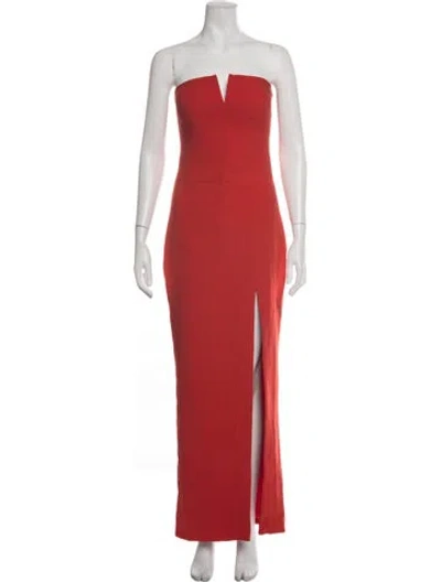 Pre-owned Likely Strapless Long Dress In Red