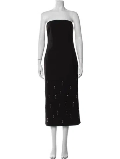 Pre-owned Likely Strapless Midi Length Dress In Black