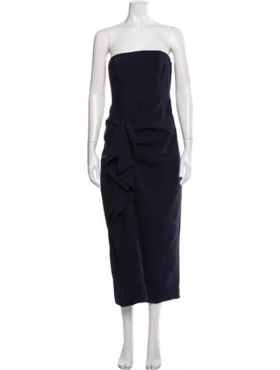 Pre-owned Likely Strapless Midi Length Dress In Blue