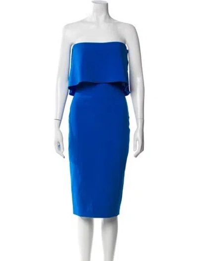Pre-owned Likely Strapless Midi Length Dress In Blue