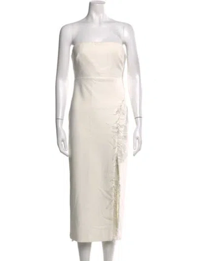 Pre-owned Likely Strapless Midi Length Dress In Neutral