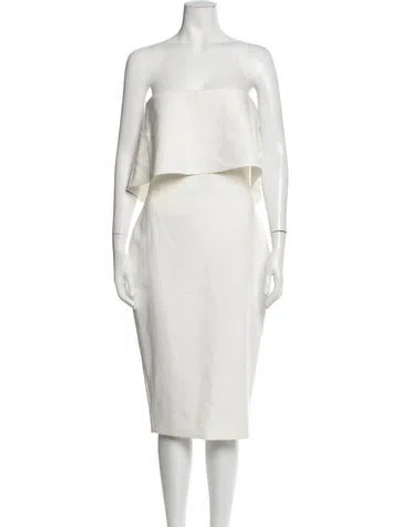 Pre-owned Likely Strapless Midi Length Dress In Neutrals