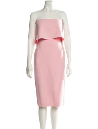 Pre-owned Likely Strapless Midi Length Dress In Pink