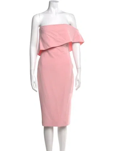 Pre-owned Likely Strapless Midi Length Dress In Pink
