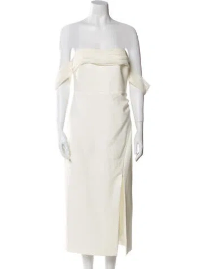 Pre-owned Likely Strapless Midi Length Dress In White
