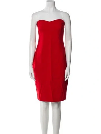 Pre-owned Likely Strapless Mini Dress In Red