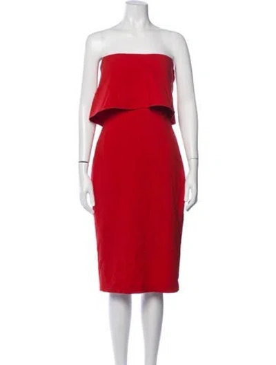 Pre-owned Likely Strapless Mini Dress In Red