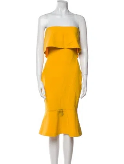 Pre-owned Likely Strapless Mini Dress In Yellow