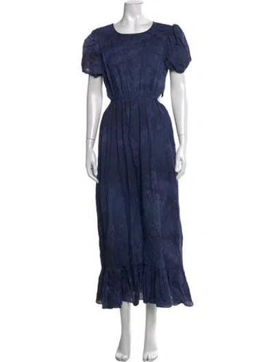 Pre-owned Likely Tie-dye Print Long Dress In Blue