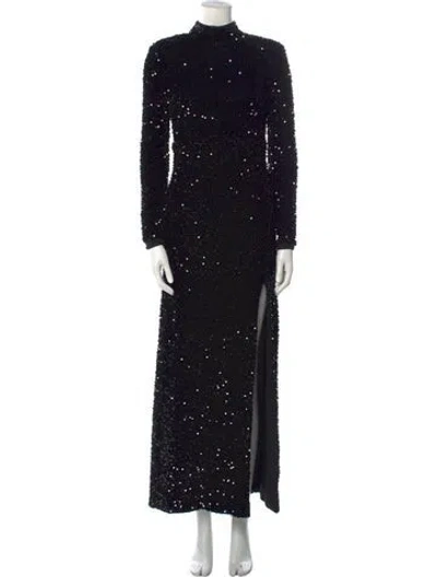 Pre-owned Likely Turtleneck Long Dress In Black