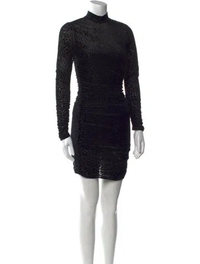 Pre-owned Likely Turtleneck Mini Dress In Black