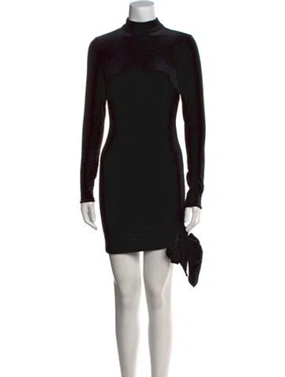 Pre-owned Likely Turtleneck Mini Dress In Black