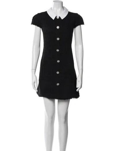 Pre-owned Likely Tweed Pattern Mini Dress In Black