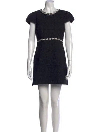Pre-owned Likely Tweed Pattern Mini Dress In Black