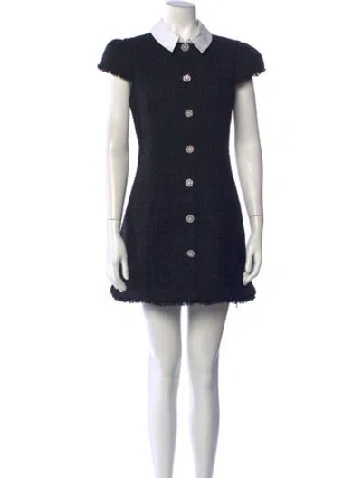 Pre-owned Likely Tweed Pattern Mini Dress In Black