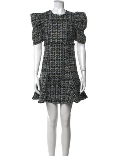 Pre-owned Likely Tweed Pattern Mini Dress In Black/white