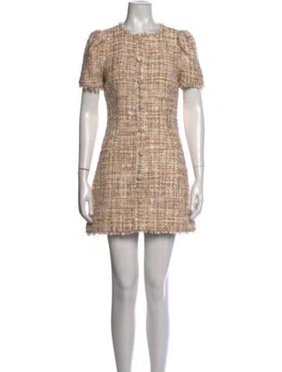 Pre-owned Likely Tweed Pattern Mini Dress In Metallic/neutrals