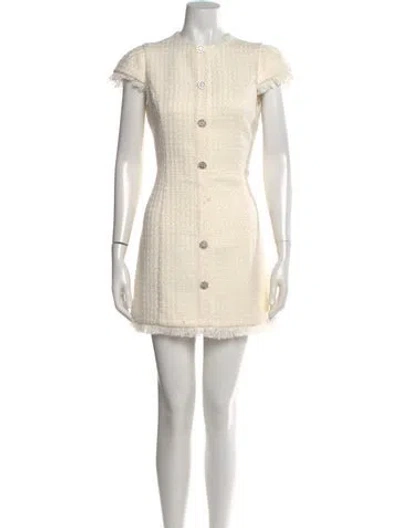 Pre-owned Likely Tweed Pattern Mini Dress In Neutral