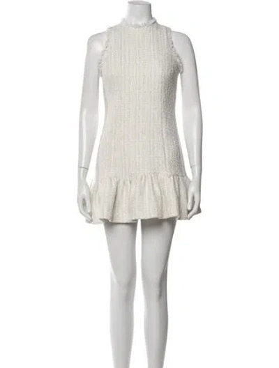 Pre-owned Likely Tweed Pattern Mini Dress In Neutrals