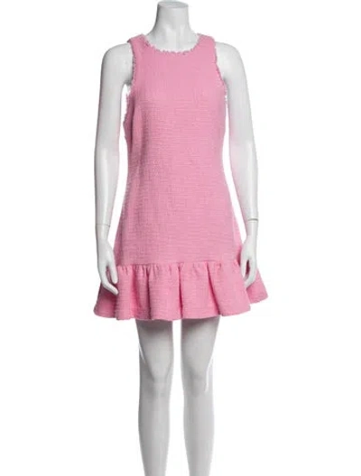 Pre-owned Likely Tweed Pattern Mini Dress In Pink