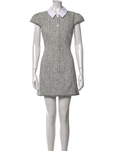 Pre-owned Likely Tweed Pattern Mini Dress W/ Tags In Black/white