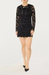 Likely Tyler Long Sleeve Lace Minidress In Brown