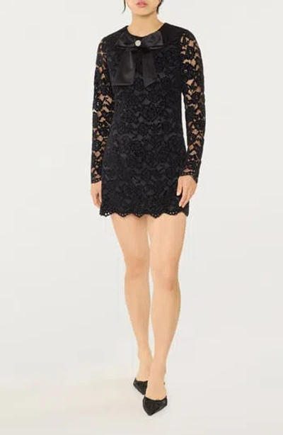 Likely Tyler Long Sleeve Lace Minidress In Black