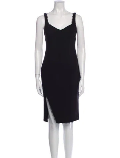 Pre-owned Likely V-neck Knee-length Dress In Black