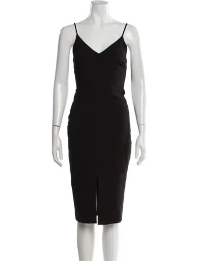 Pre-owned Likely V-neck Knee-length Dress In Black
