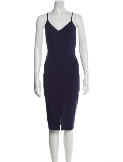 Pre-owned Likely V-neck Knee-length Dress In Blue