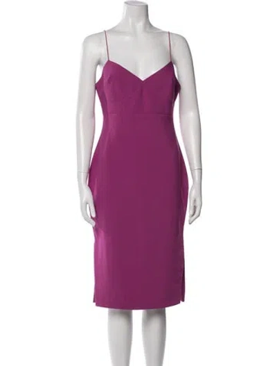 Pre-owned Likely V-neck Knee-length Dress In Blue