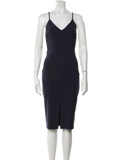 Pre-owned Likely V-neck Knee-length Dress In Blue