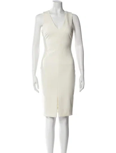 Pre-owned Likely V-neck Knee-length Dress In Neutral