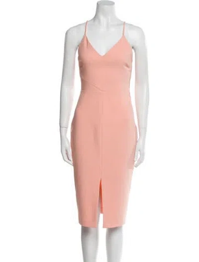 Pre-owned Likely V-neck Knee-length Dress In Pink