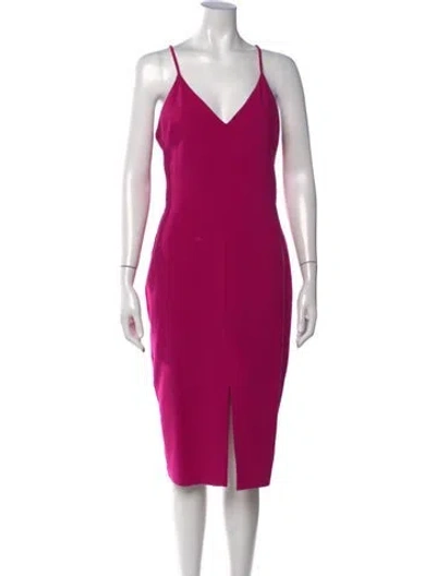 Pre-owned Likely V-neck Knee-length Dress In Pink