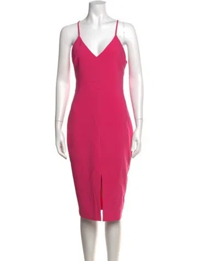 Pre-owned Likely V-neck Knee-length Dress In Pink