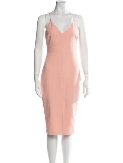 Pre-owned Likely V-neck Knee-length Dress In Pink