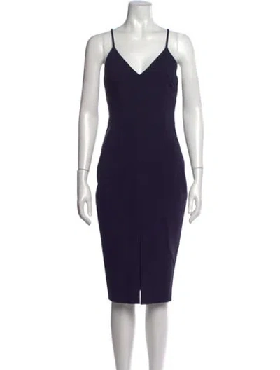 Pre-owned Likely V-neck Knee-length Dress In Purple