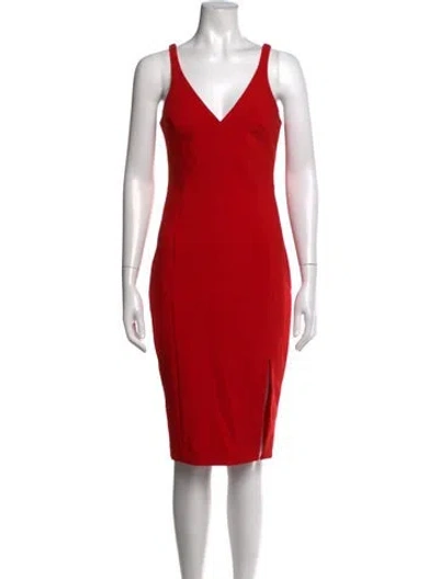 Pre-owned Likely V-neck Knee-length Dress In Red