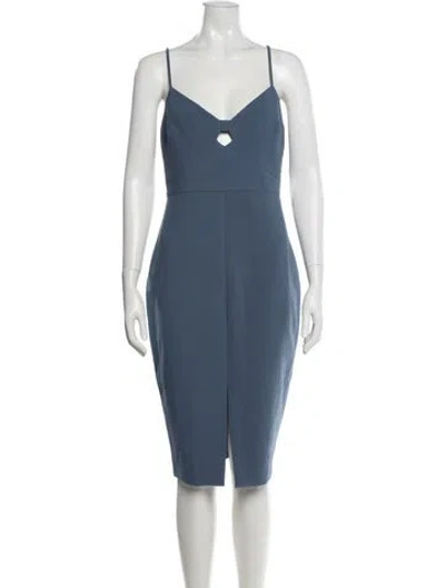 Pre-owned Likely V-neck Knee-length Dress W/ Tags In Blue