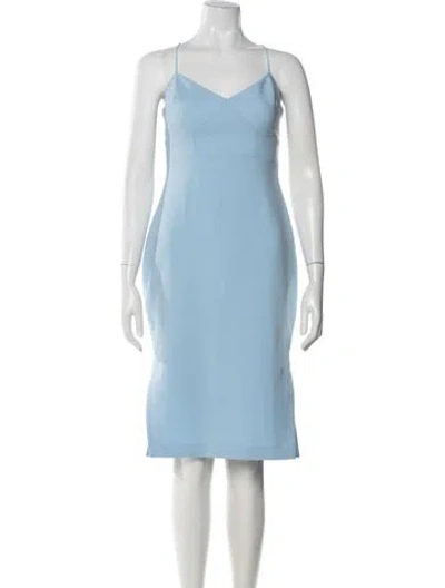 Pre-owned Likely V-neck Knee-length Dress W/ Tags In Blue