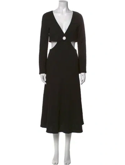 Pre-owned Likely V-neck Long Dress In Black