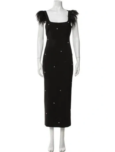 Pre-owned Likely V-neck Long Dress In Black
