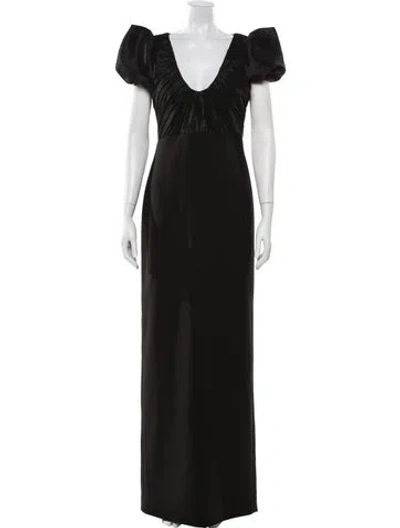 Pre-owned Likely V-neck Long Dress In Black