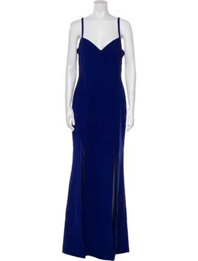 Pre-owned Likely V-neck Long Dress In Blue