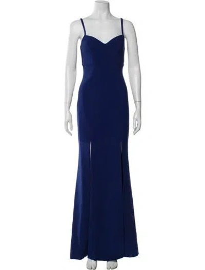 Pre-owned Likely V-neck Long Dress In Blue
