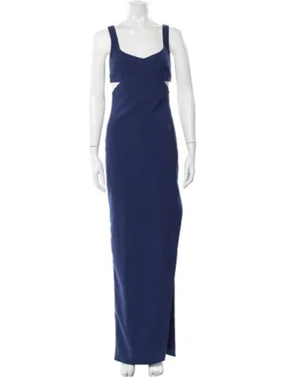 Pre-owned Likely V-neck Long Dress In Blue
