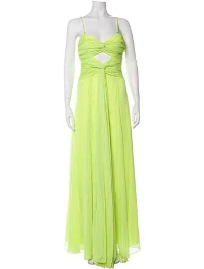 Pre-owned Likely V-neck Long Dress In Green
