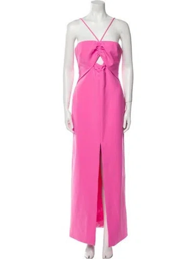 Pre-owned Likely V-neck Long Dress In Pink